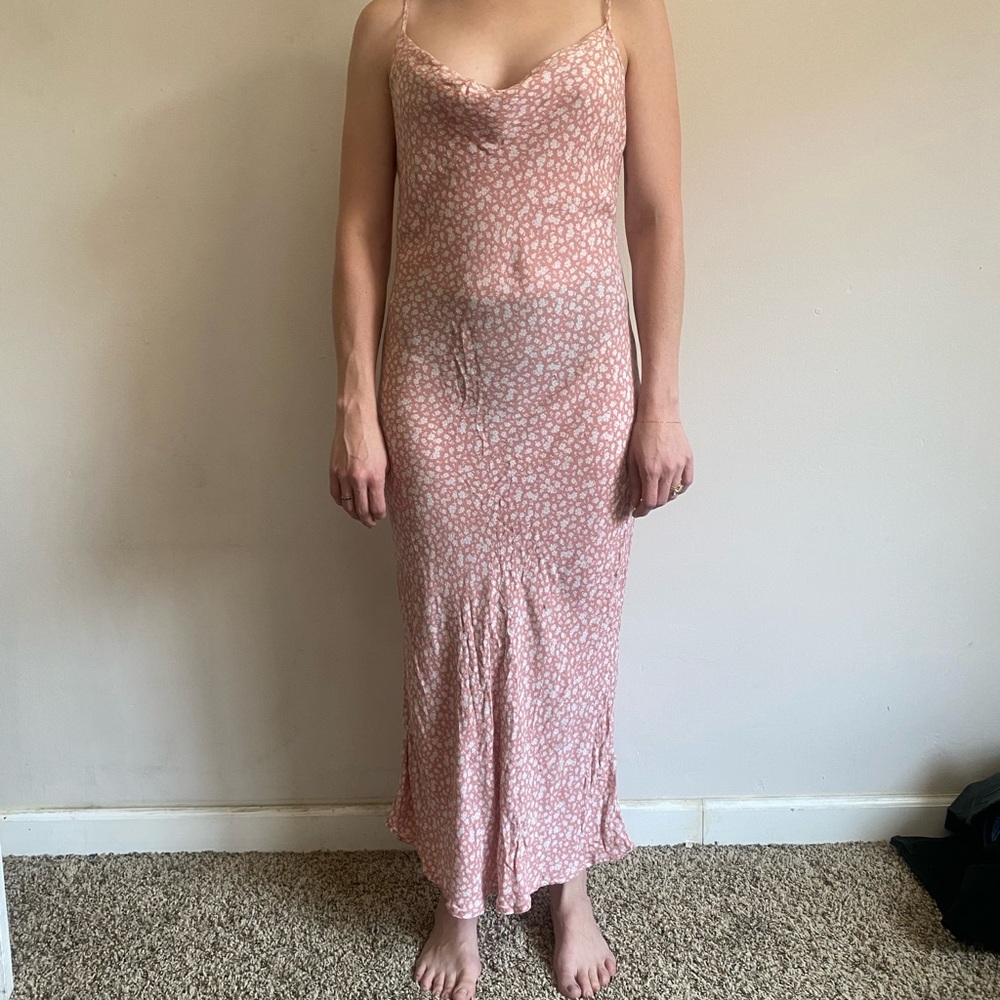 Cotton On Pink and White Maxi Dress